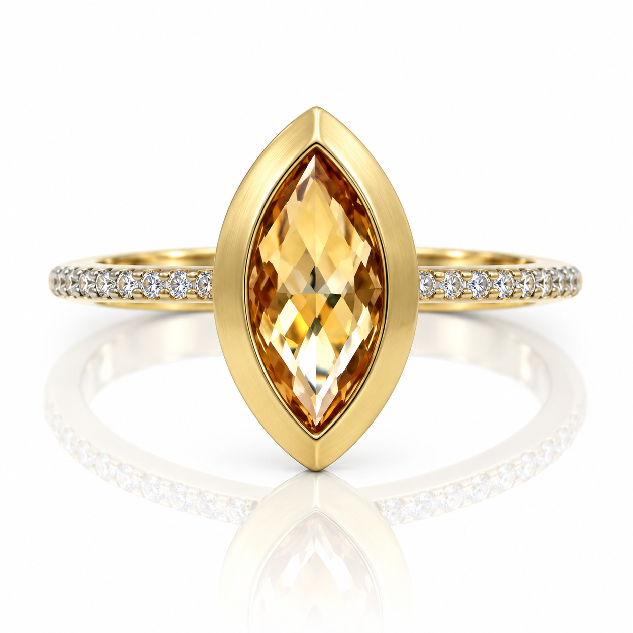 9kt Citrine and Diamond Dress Ring