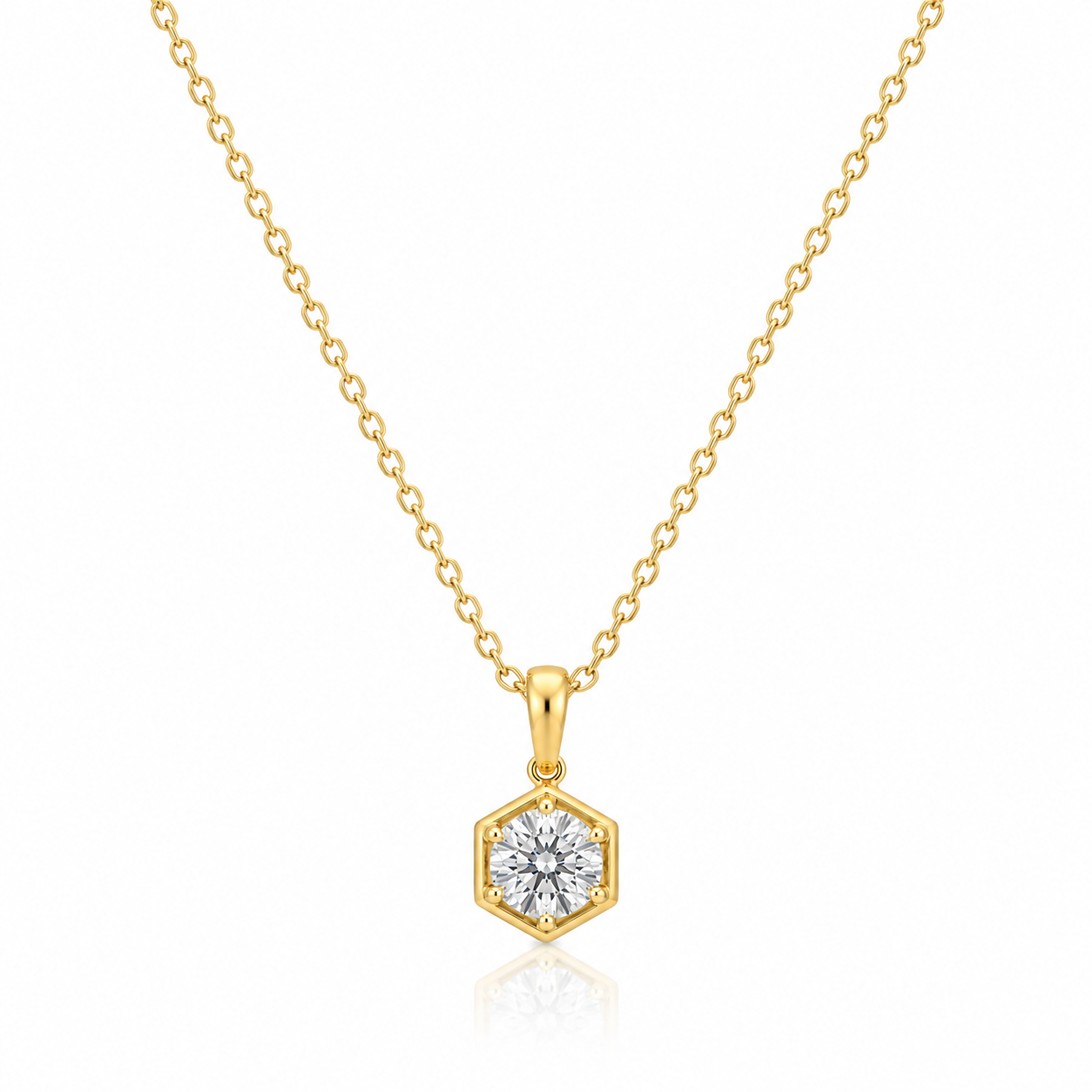 9kt Lab Grown Round Diamond Pendant