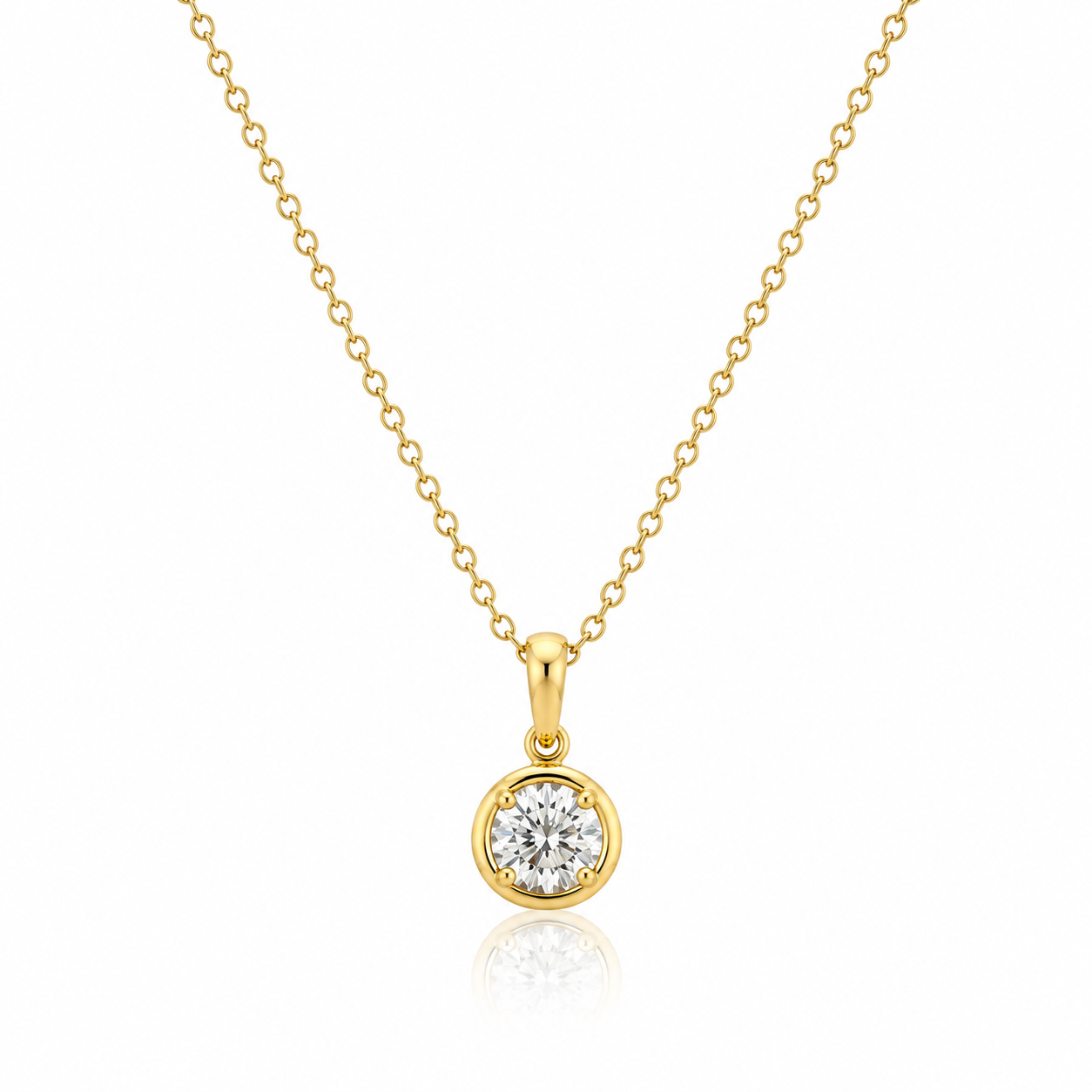 9kt Lab Grown Round Diamond Pendant