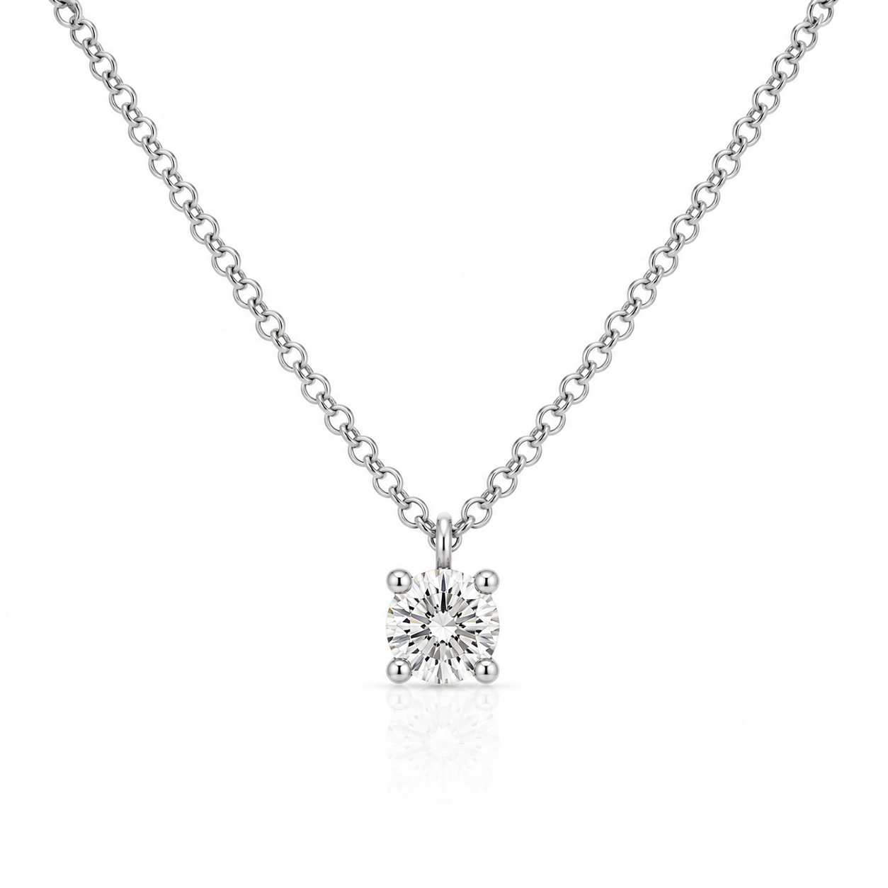 18kt Claw Set Solitaire Lab Grown Diamond Pendant
