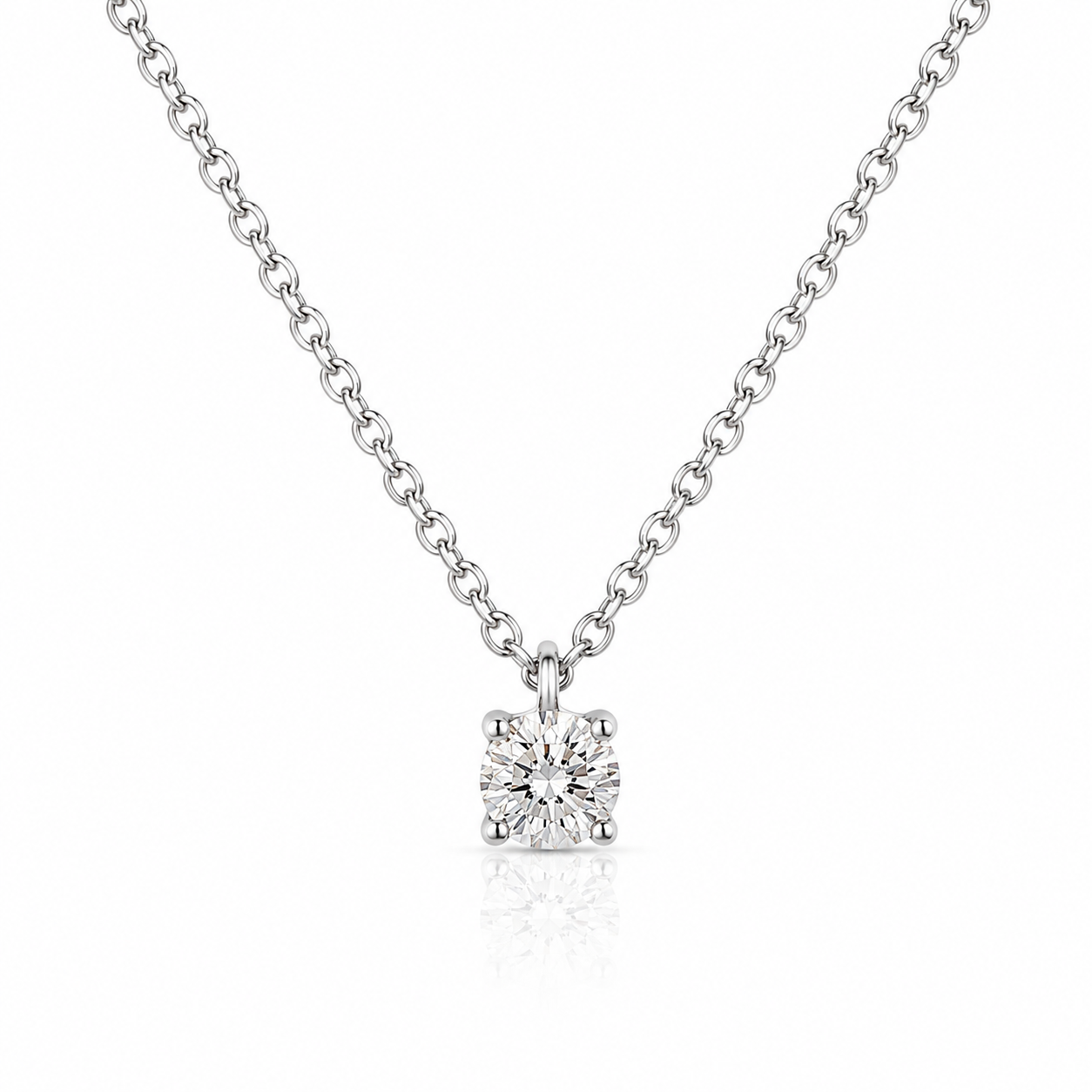 18kt Claw Set Solitaire Lab Grown Diamond Pendant