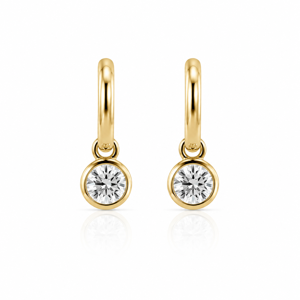 9kt Lab Grown Diamond Hoop Earrings