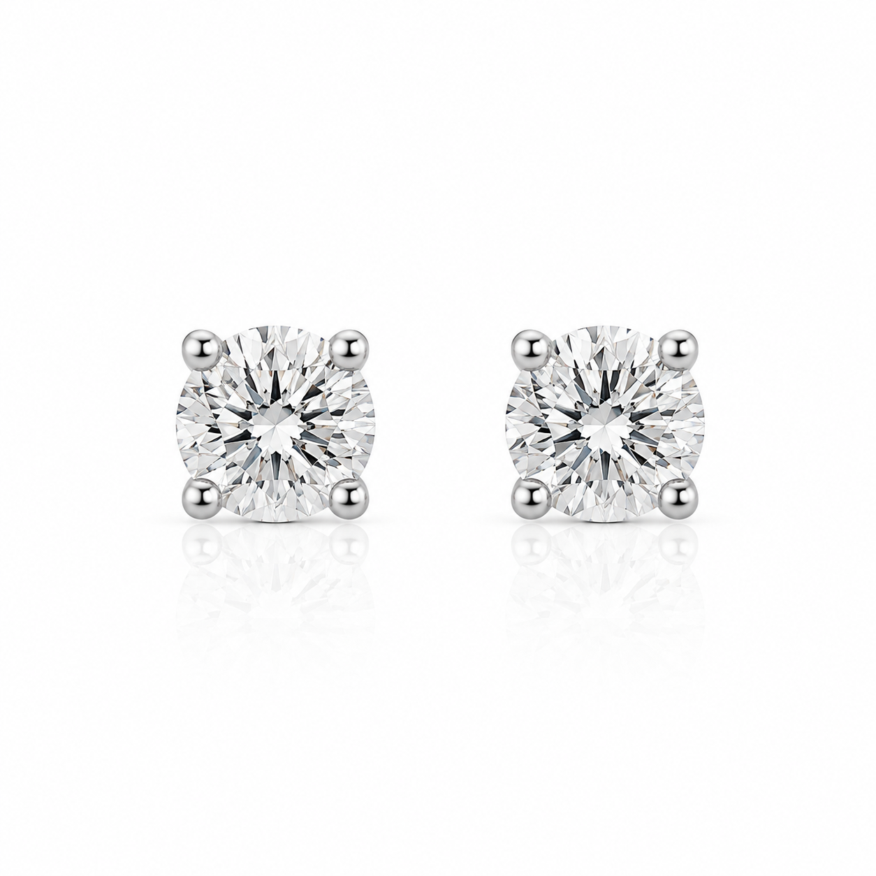 9kt Solitaire Lab Grown Earrings