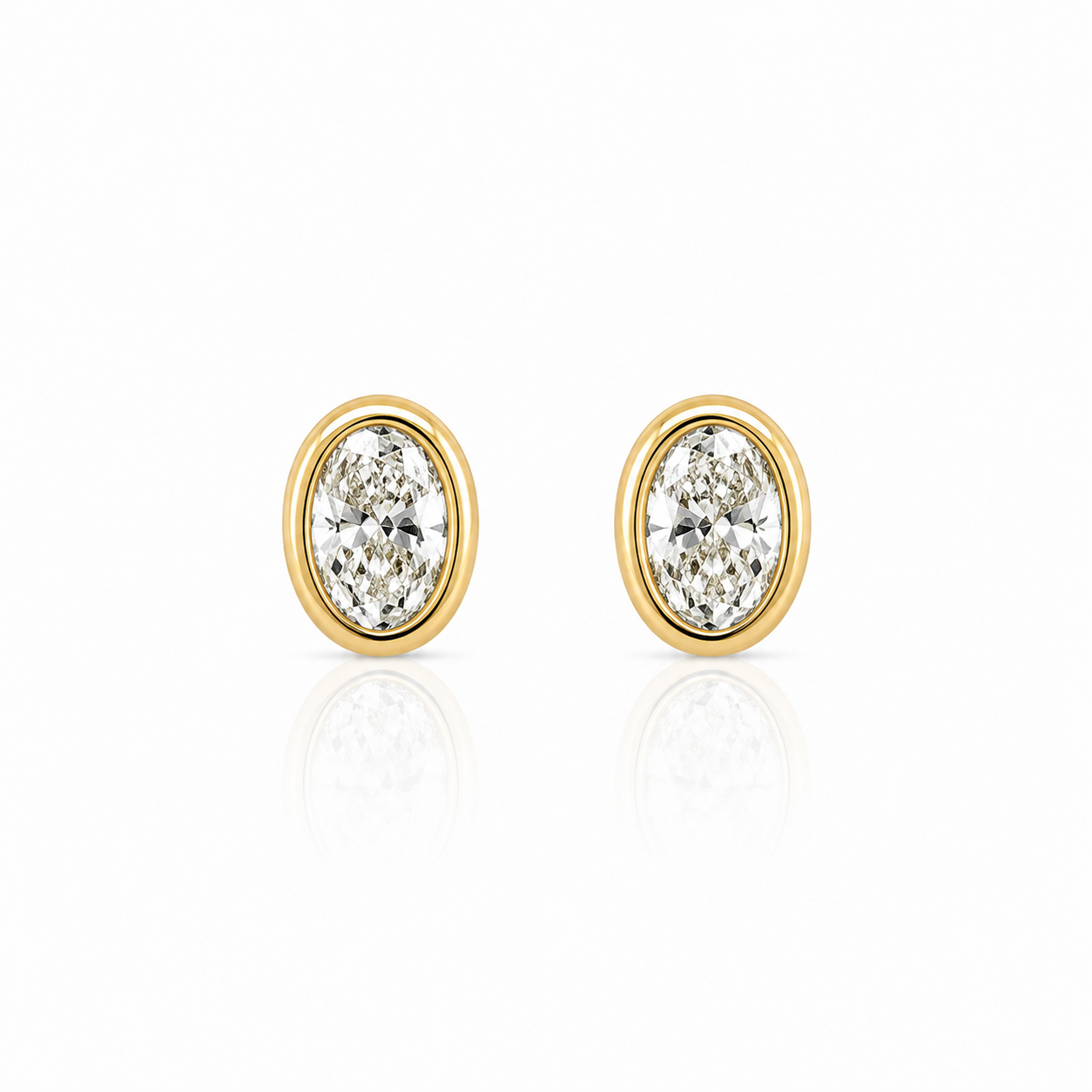 9kt Oval Lab Grown Earrings
