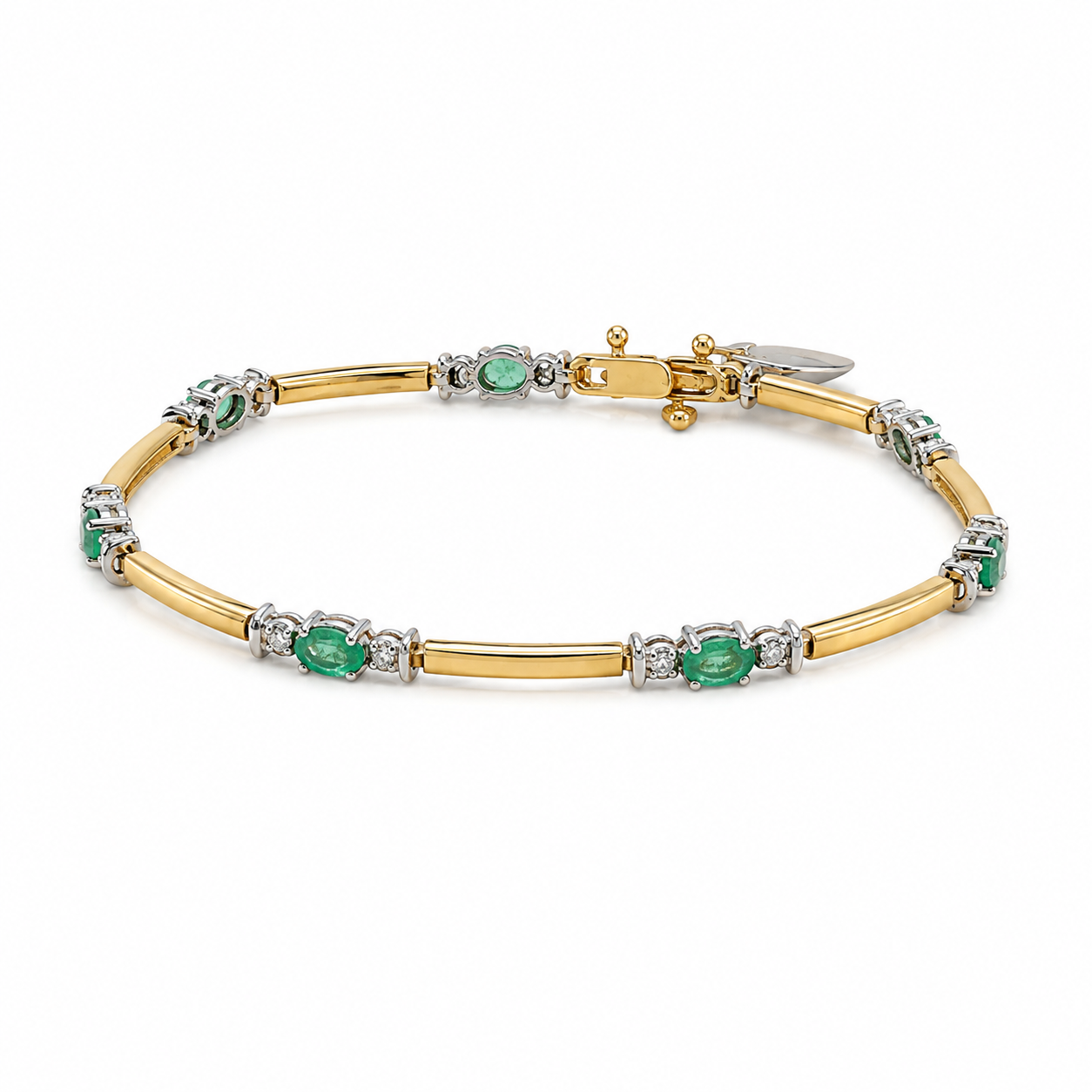 9kt Emerald and Diamond Bracelet