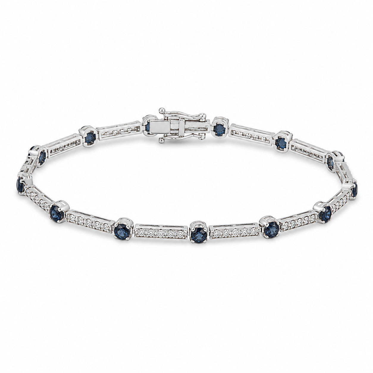 9kt Sapphire and Diamond Tennis Bracelet