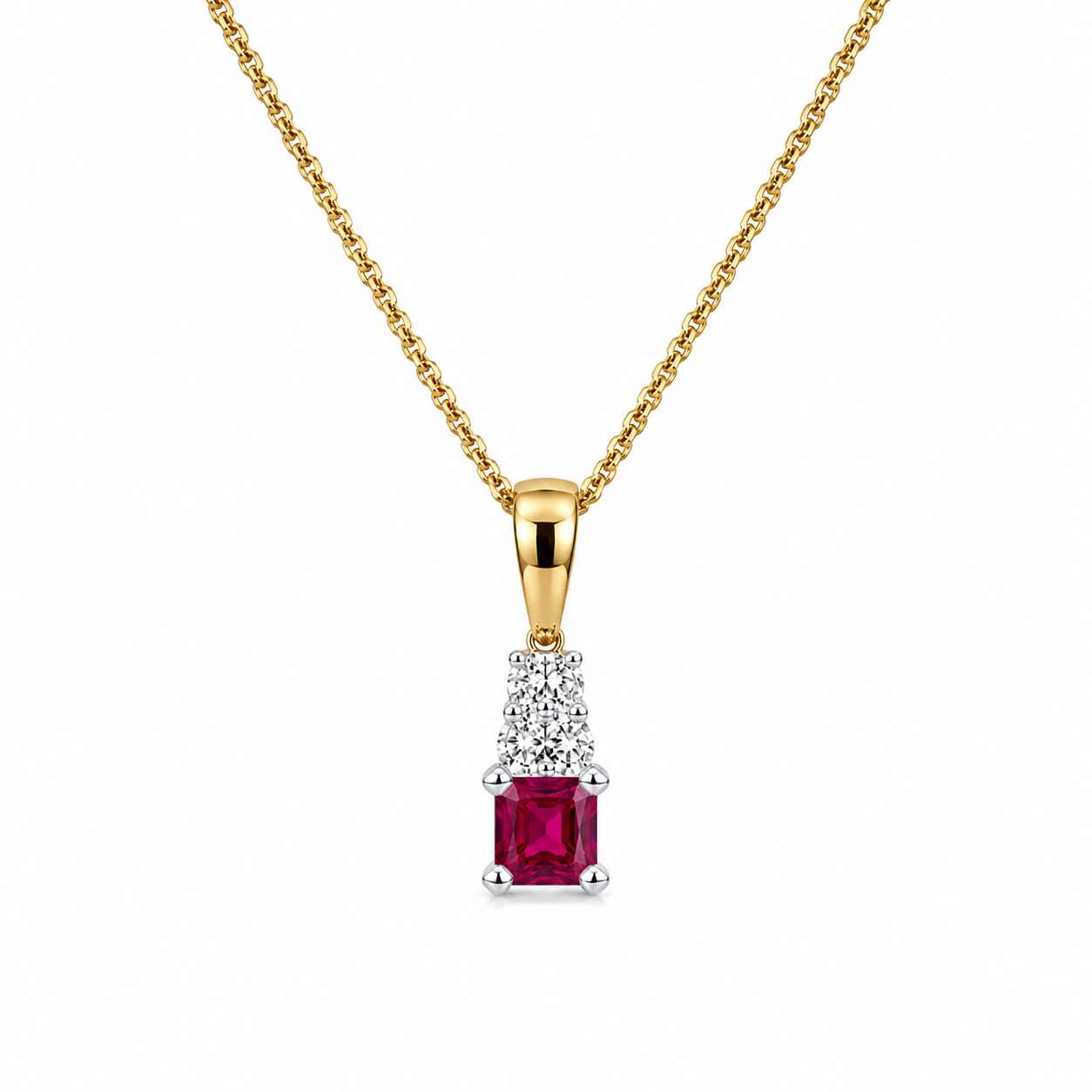 18kt Ruby and Diamond Drop Pendant