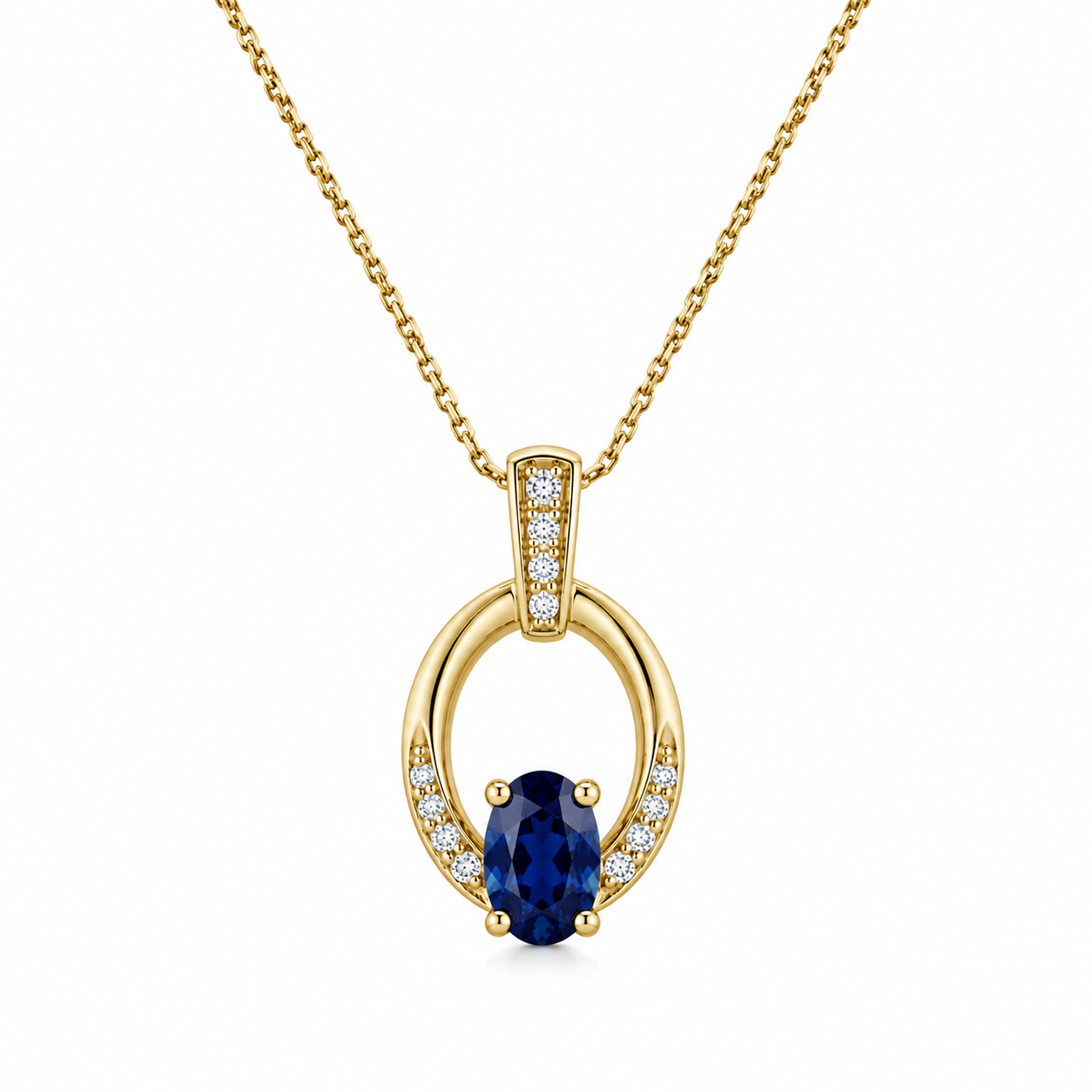 9kt Sapphire and Diamond Pendant
