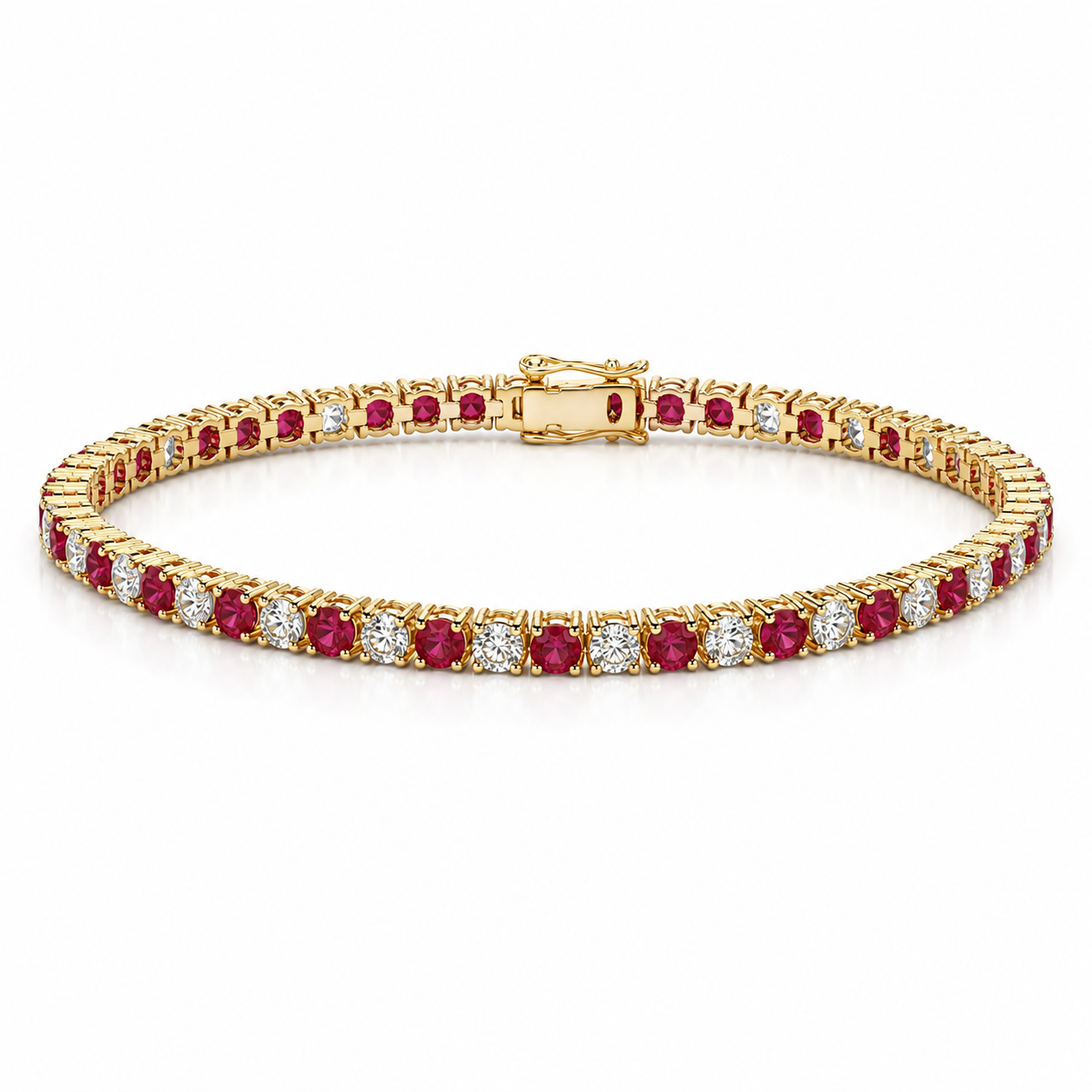 9kt Lab Grown Diamond and Ruby Tennis Bracelet