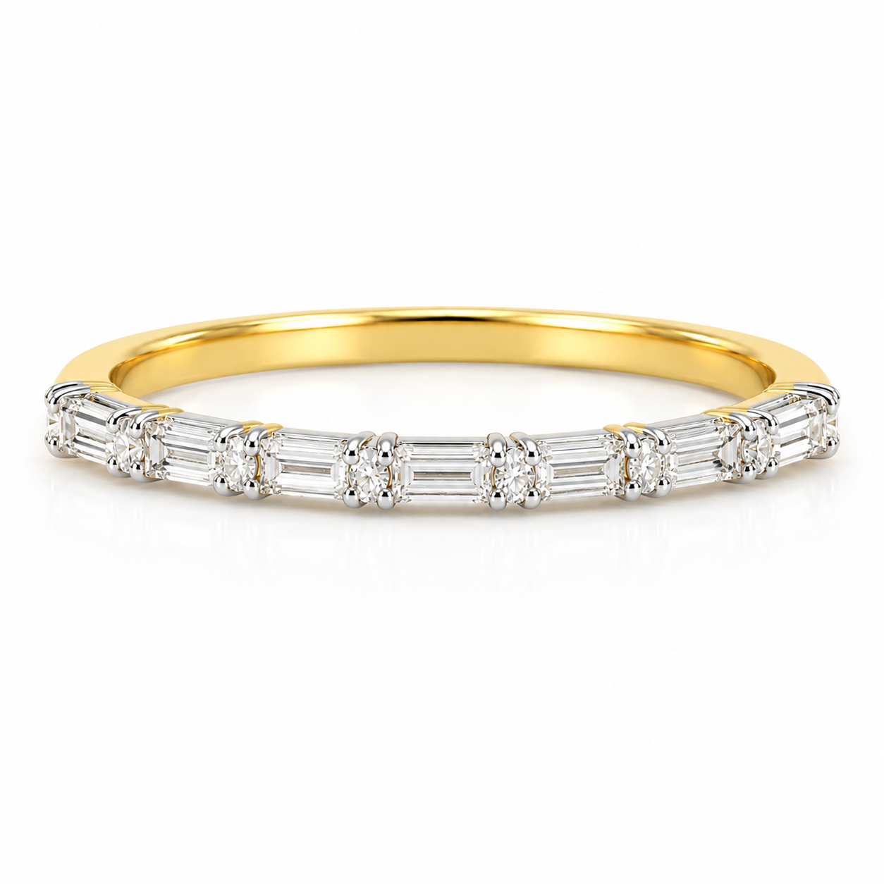 9kt Lab Grown Emerald Cut Diamond Band