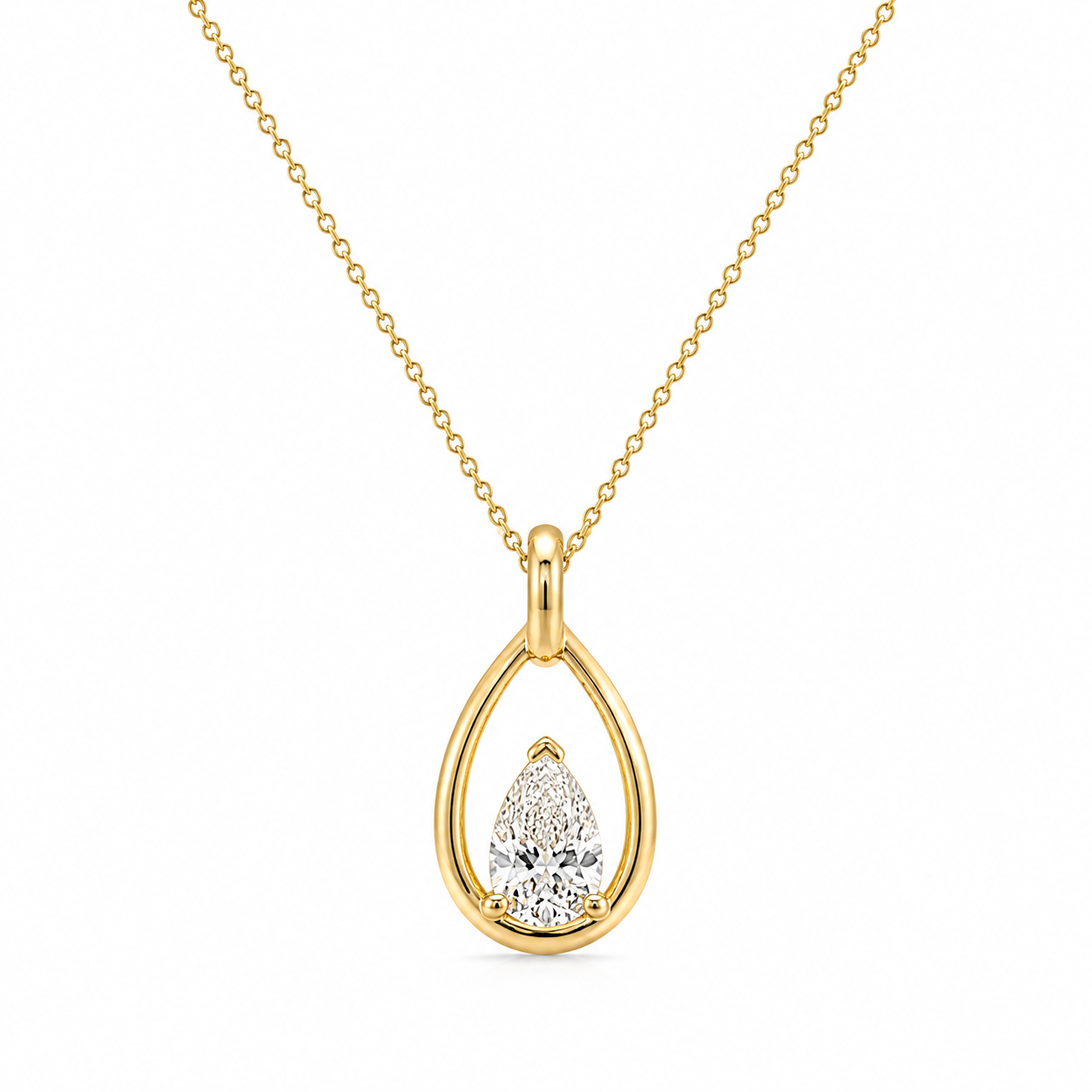 9kt Lab Grown Diamond Pear Pendant
