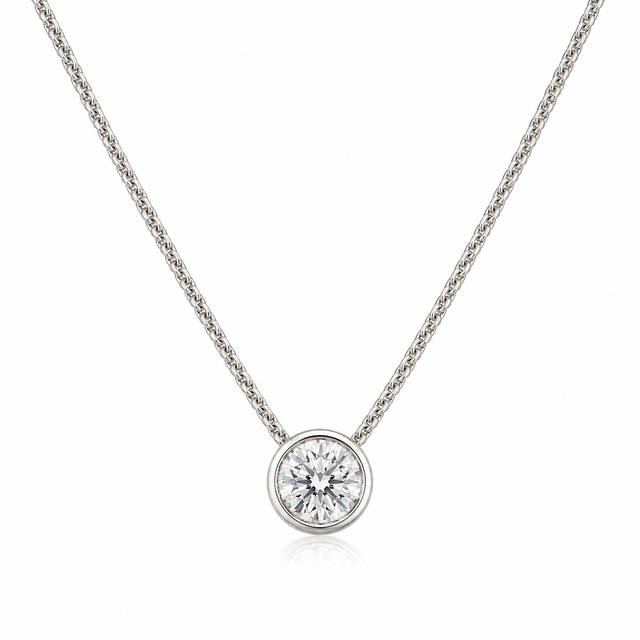 9kt Lab Grown Diamond Bezel Set Pendant