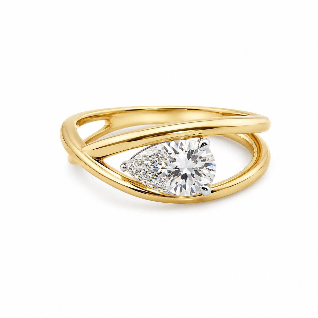 9kt Lab Grown Diamond Pear Dress Ring