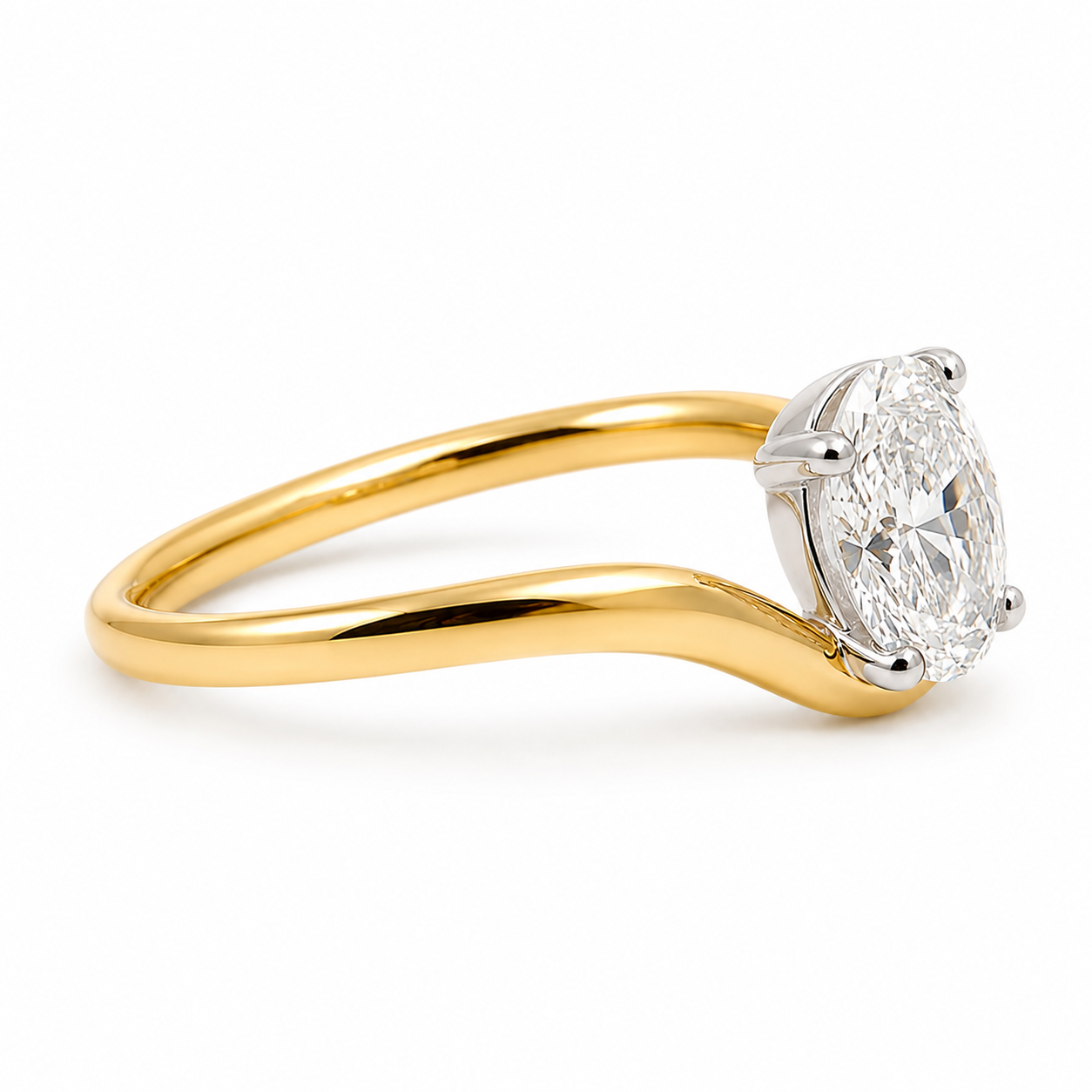 9kt Lab Grown Diamond Oval Wave Dress Ring