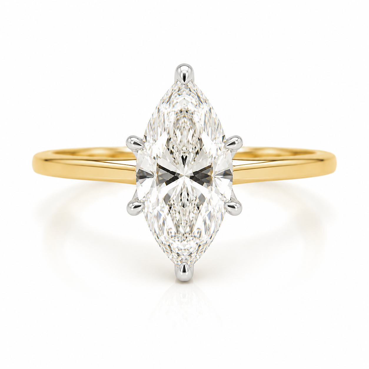 Lab Diamond 18kt Marquise Solitaire Engagement Ring