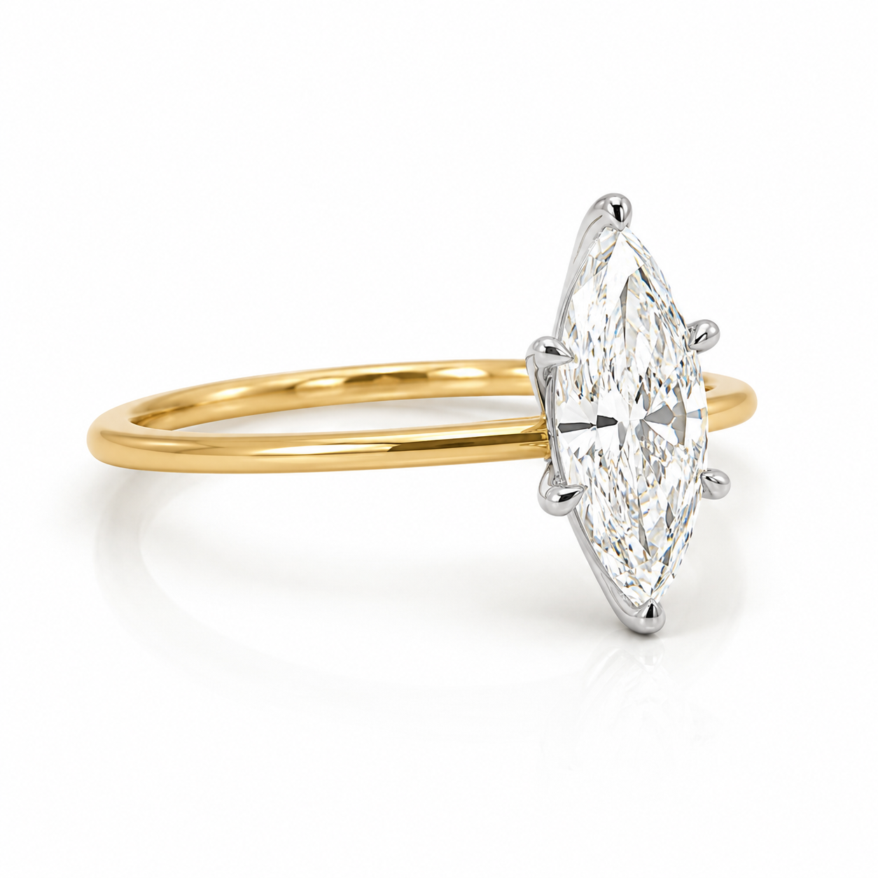 Lab Diamond 18kt Marquise Solitaire Engagement Ring