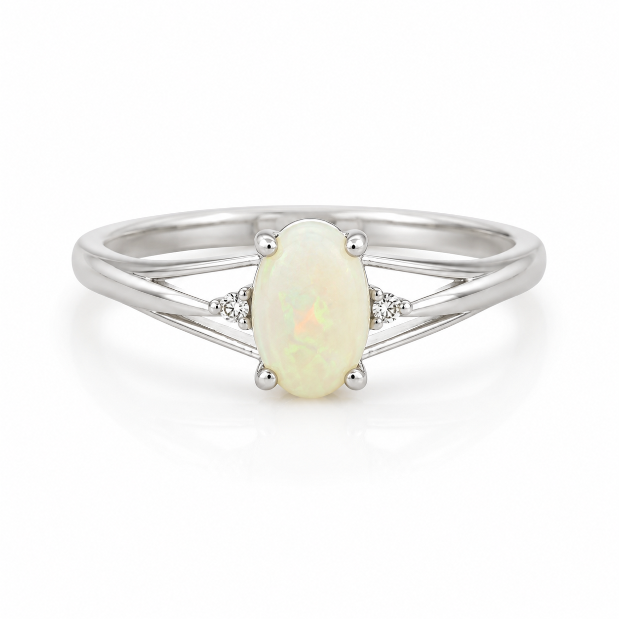 9kt Opal and Diamond Dress Ring