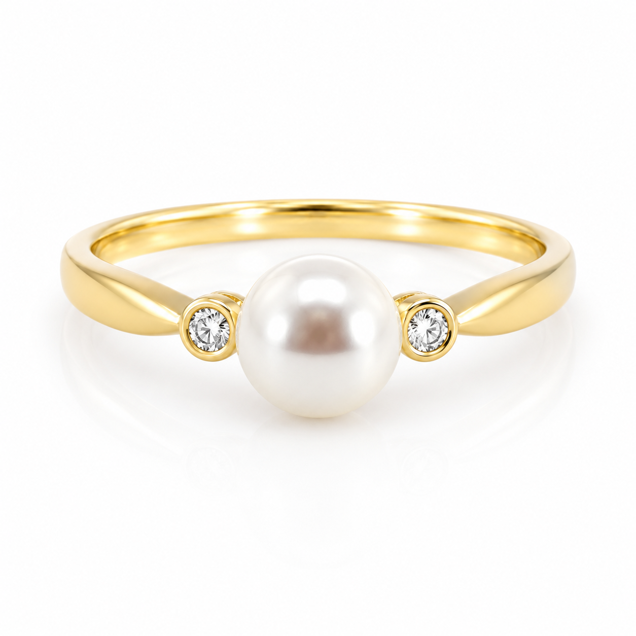 9kt Pearl and Diamond Dress Ring