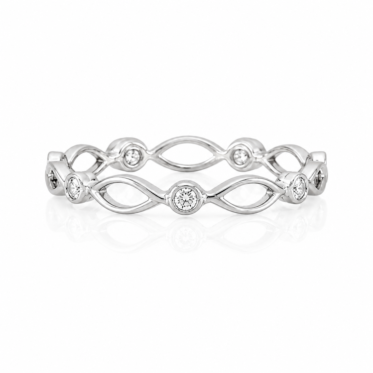 9kt Woven Marquise and Diamond Ring