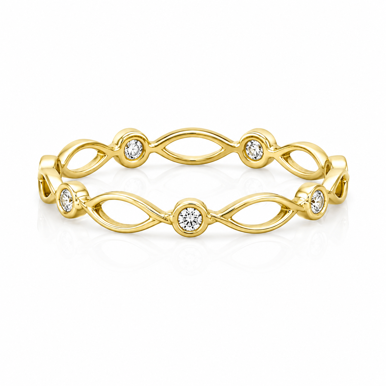 9kt Woven Marquise and Diamond Ring