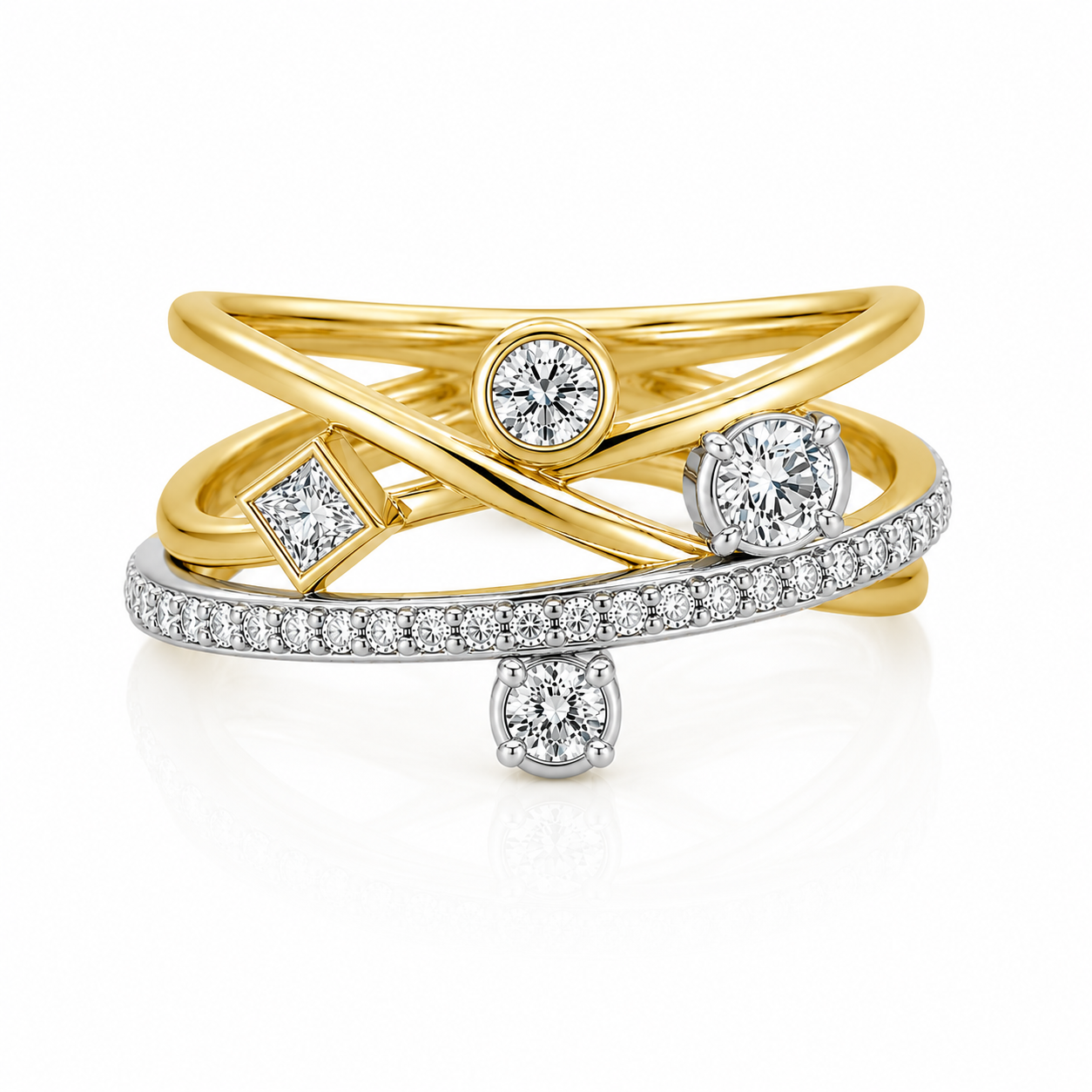 9kt Multi-stone Diamond Dress Ring