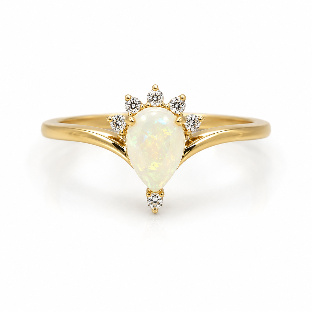 9kt Opal and Diamond Dress Ring