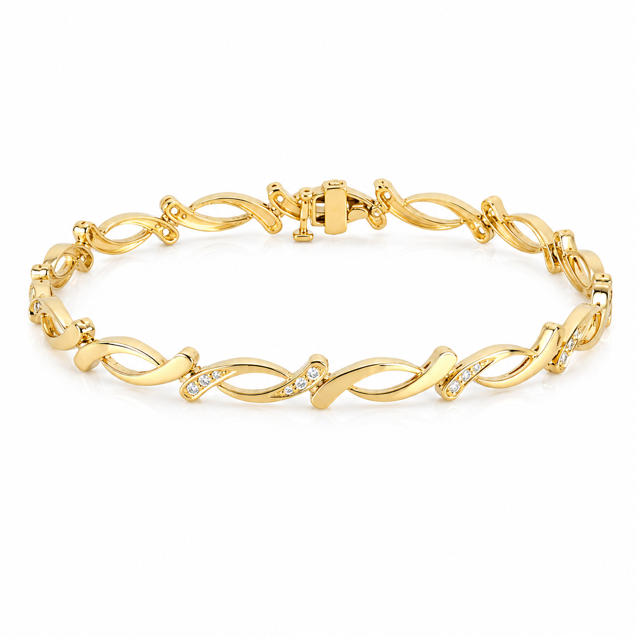 9kt Yellow Gold and Diamond Bracelet
