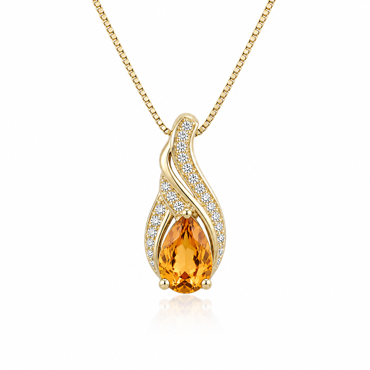 9kt Citrine and Diamond Pendant