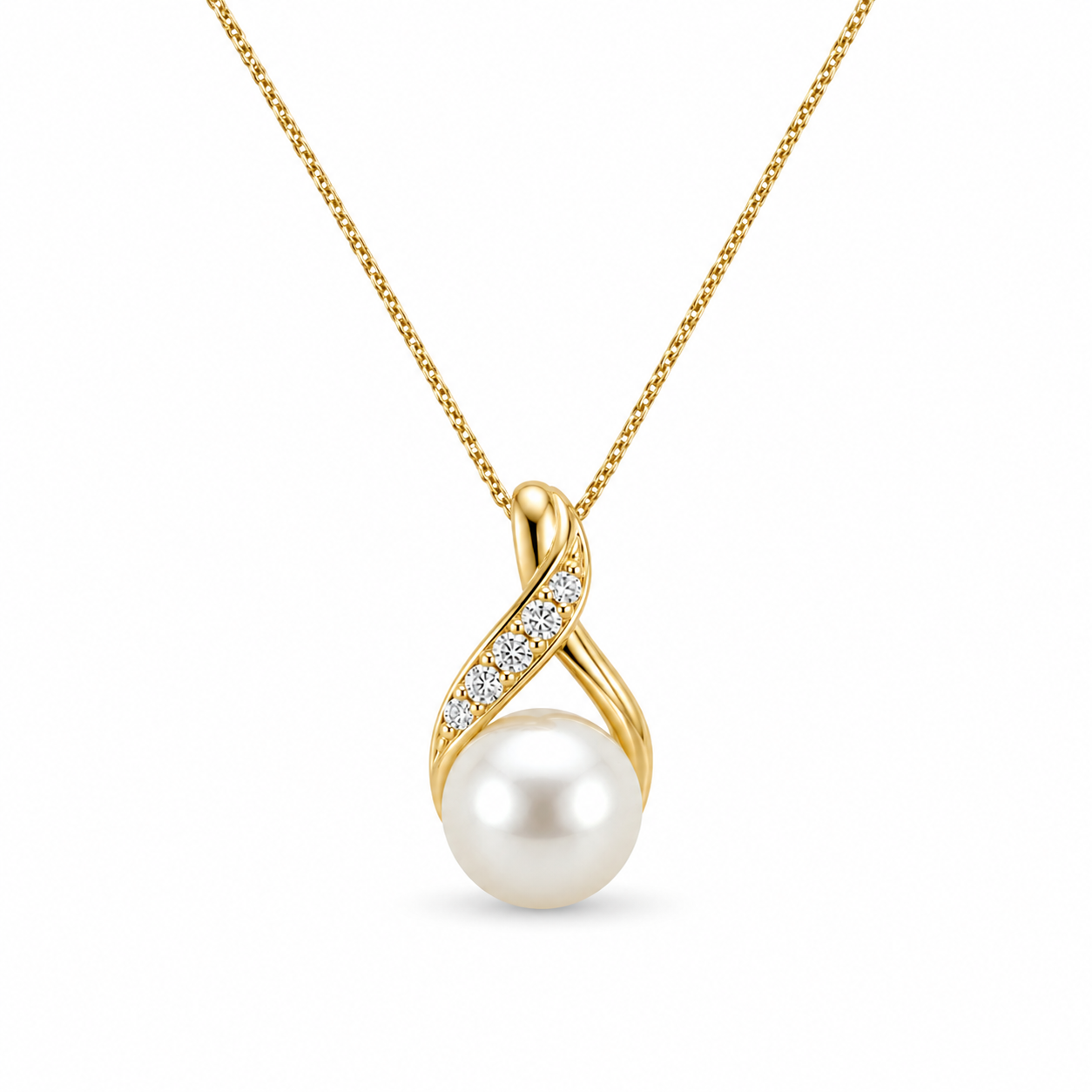 9kt Pearl and Diamond Pendant