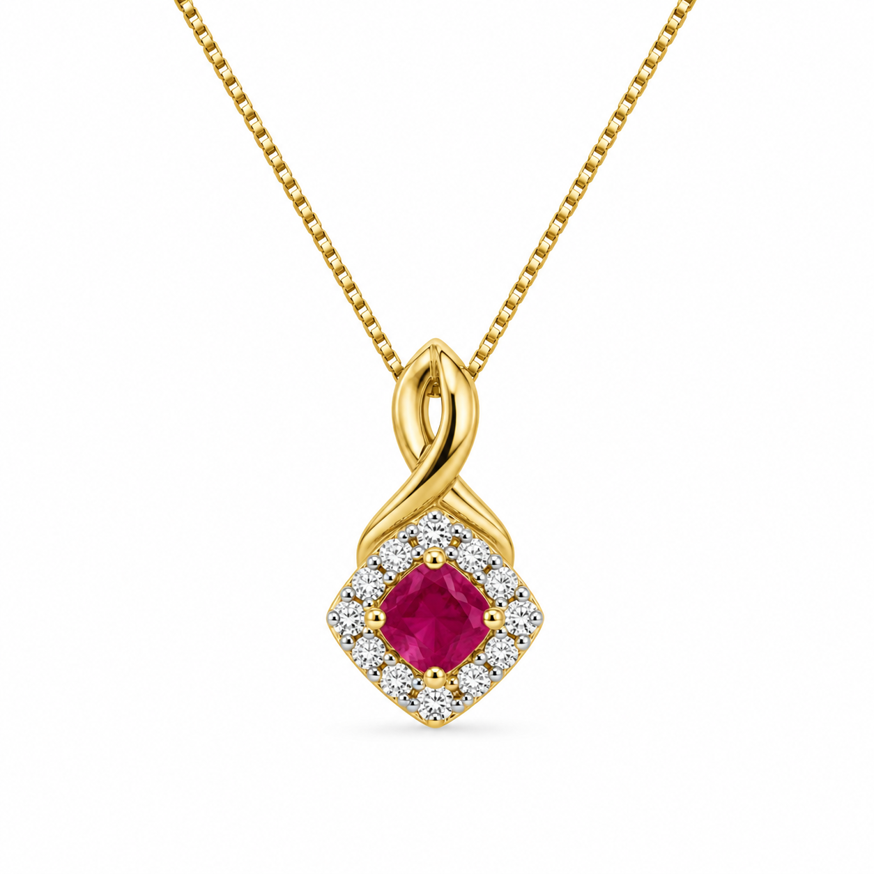 9kt Ruby and Diamond Pendant