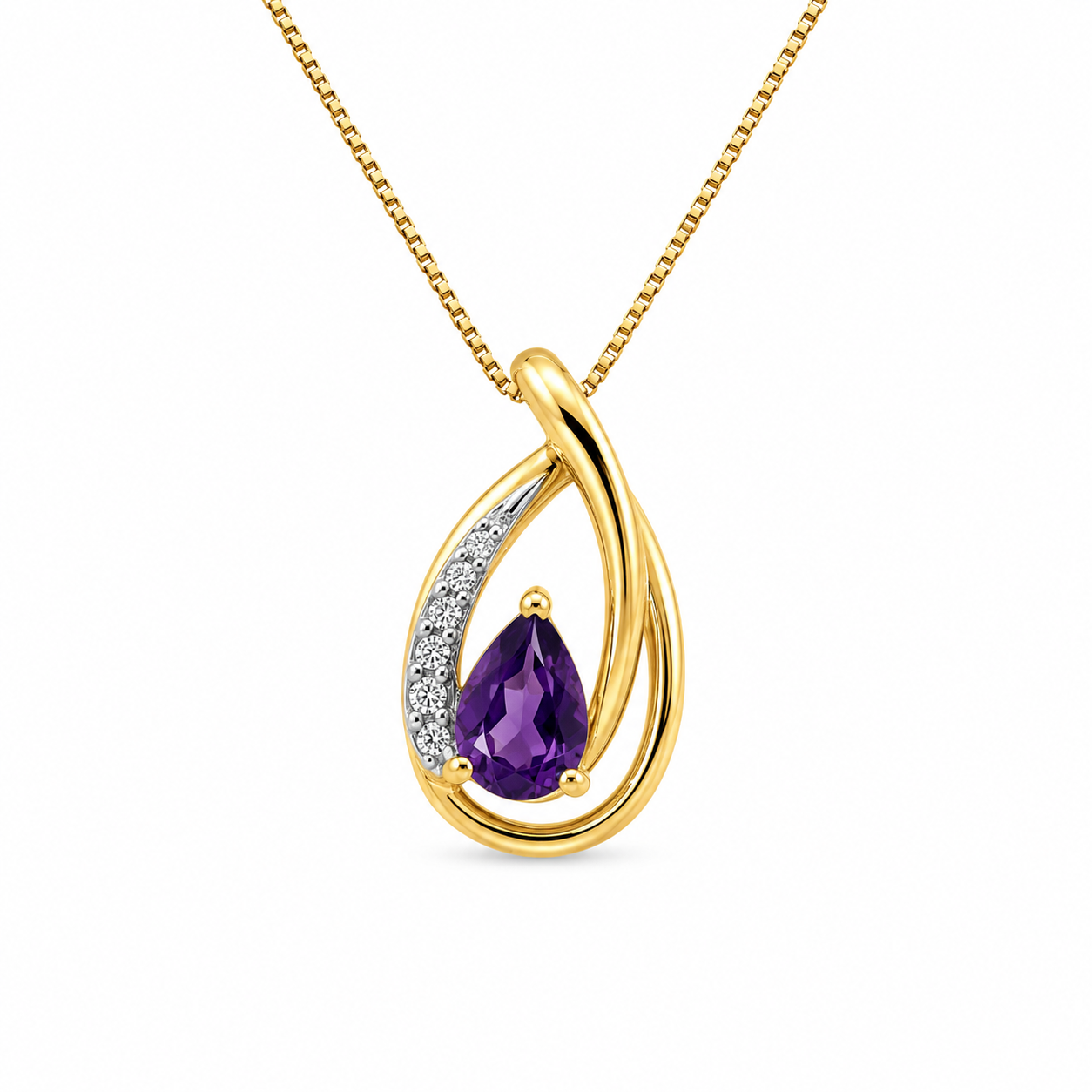 9kt Amethyst and Diamond Pendant