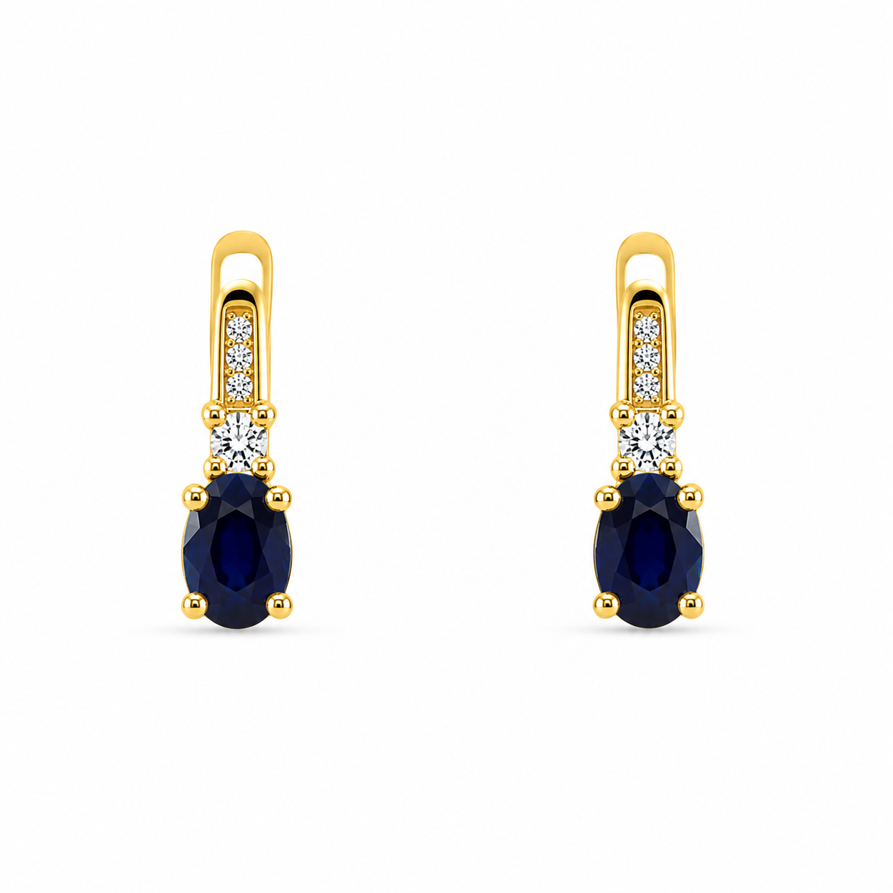 9kt Sapphire and Diamond Earrings
