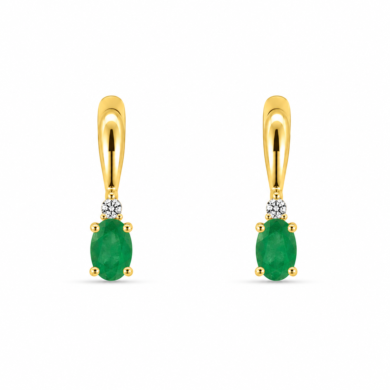 9kt Emerald and Diamond Earrings