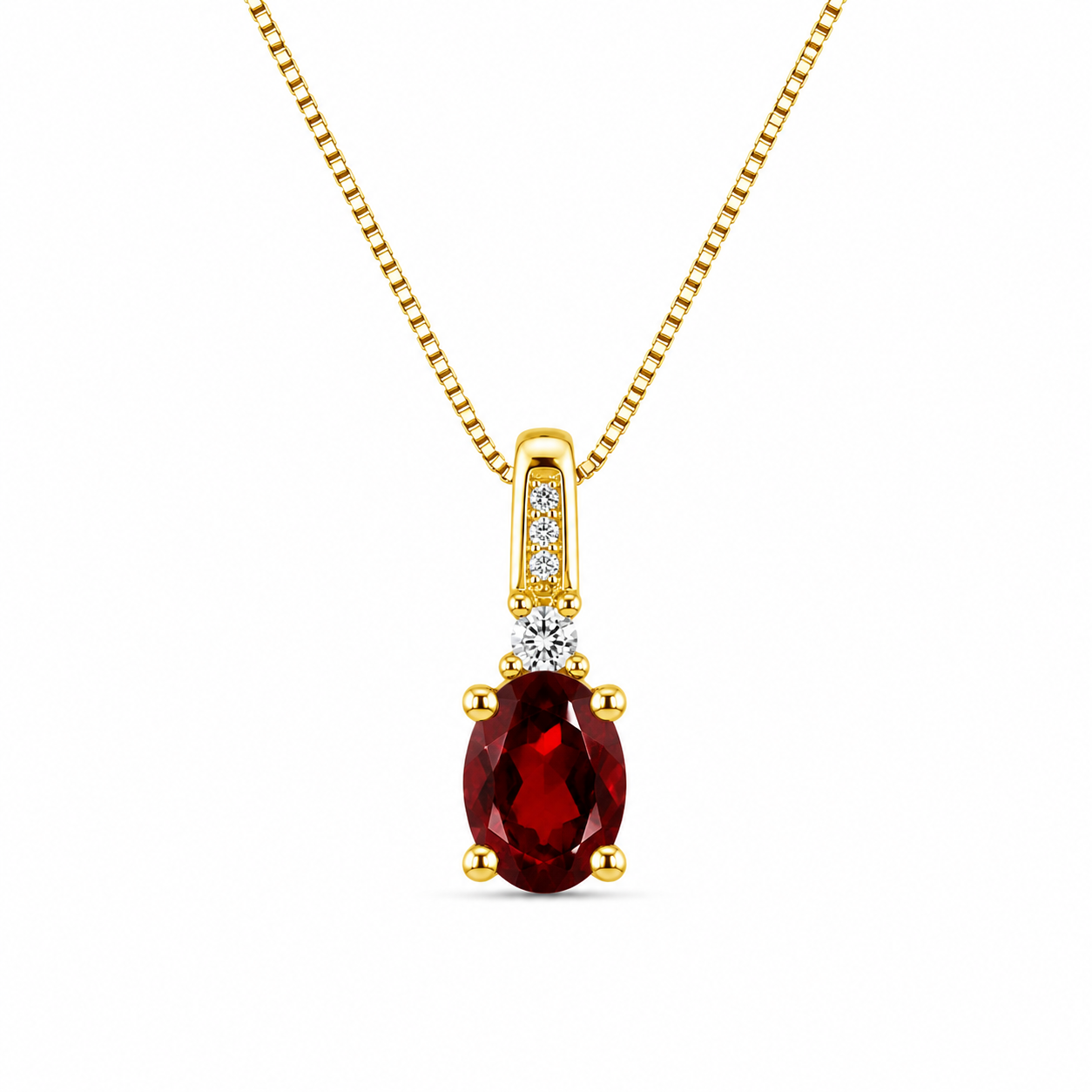 9kt Garnet and Diamond Pendant