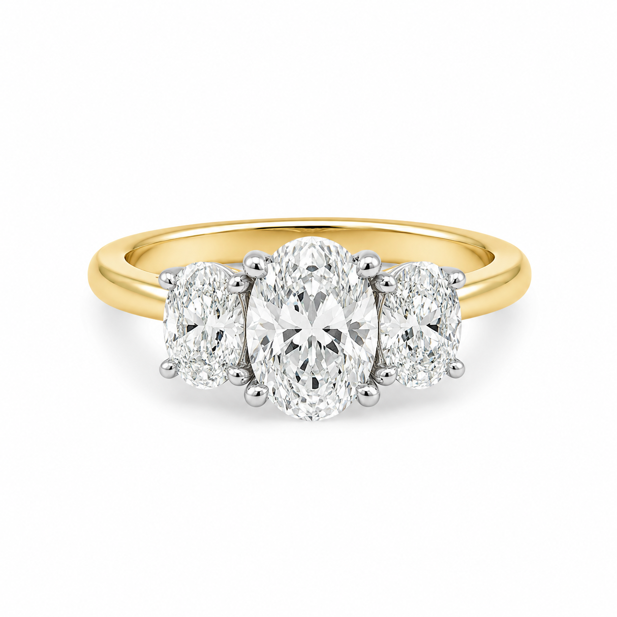 Lab Diamond 18kt Three Stone Engagement Ring