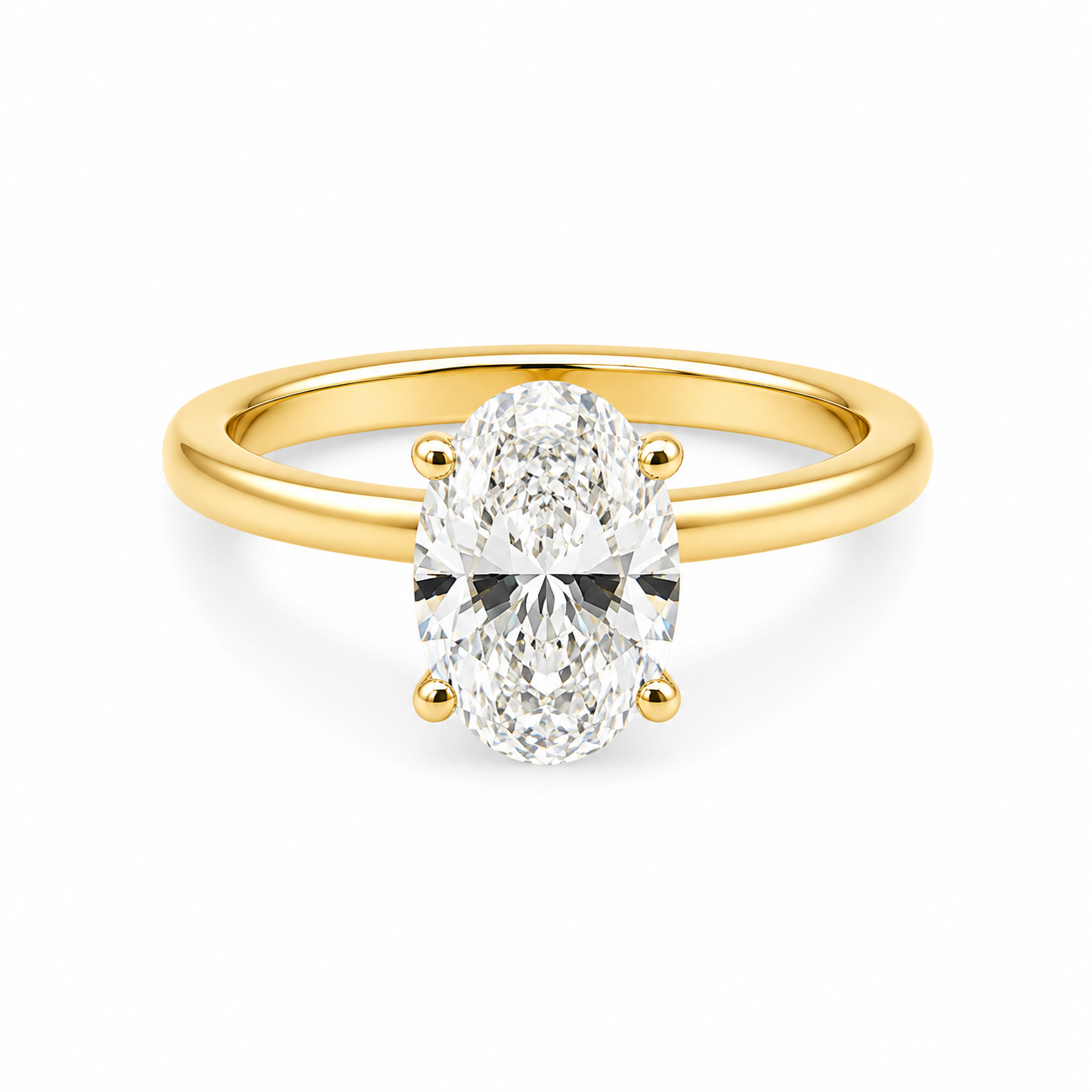 Lab Diamond 18kt Oval Solitaire Engagement Ring 3ct