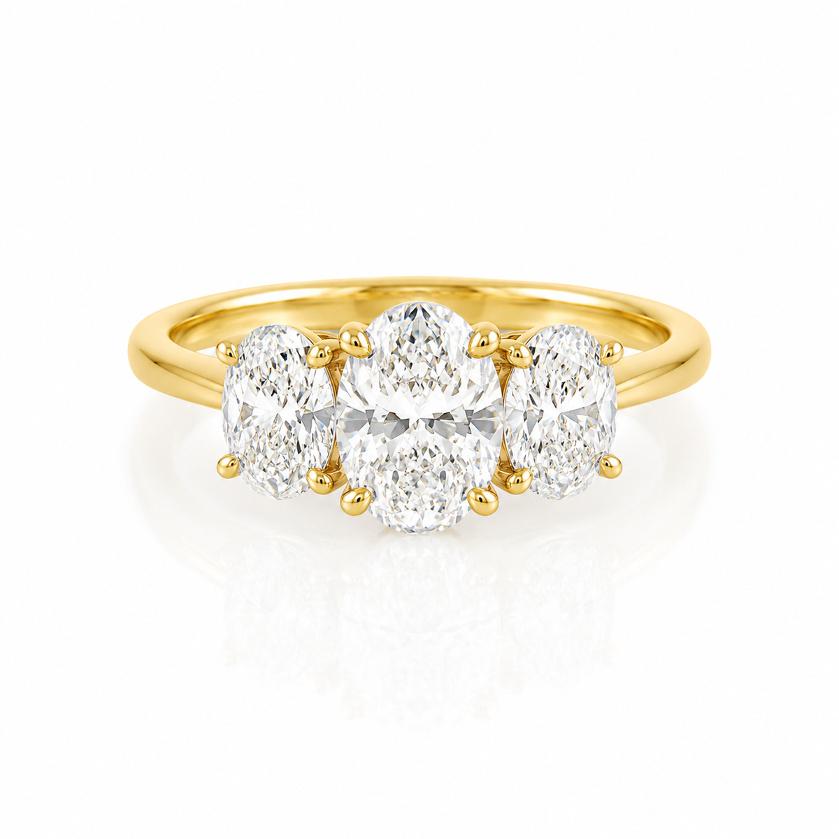 Lab Diamond 18kt Three Stone Engagement Ring