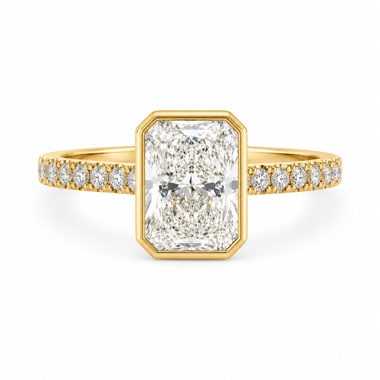 Lab Diamond 18kt Radiant Solitaire Engagement Ring