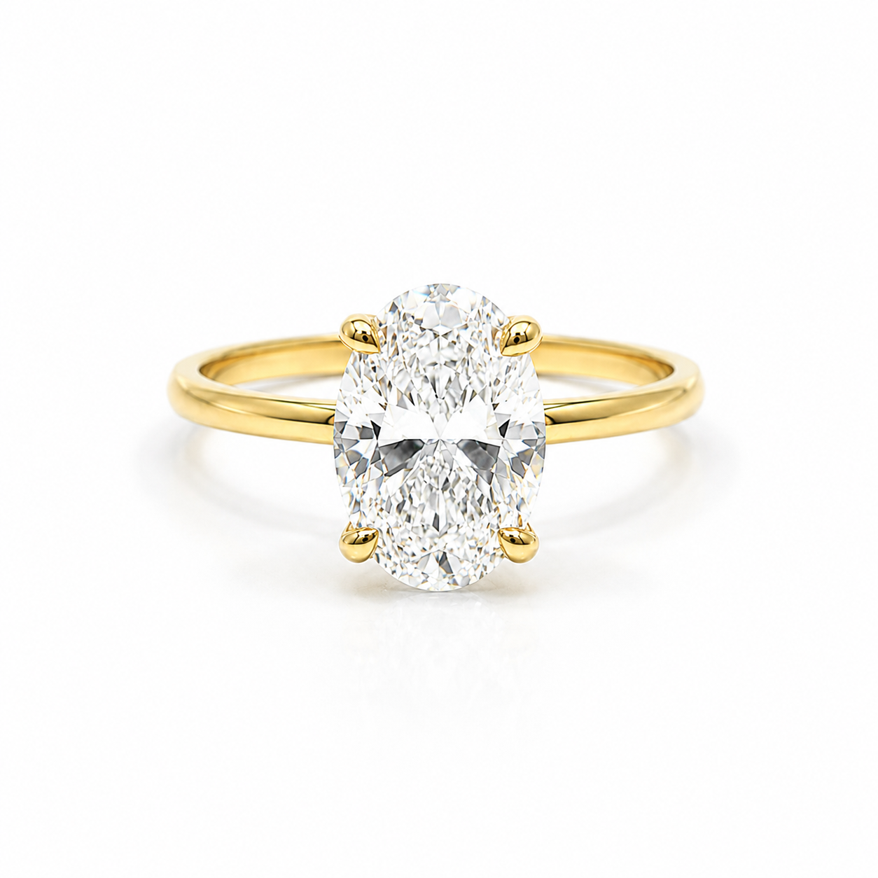 Lab Diamond 18kt Oval Solitaire Engagement Ring 2.04ct