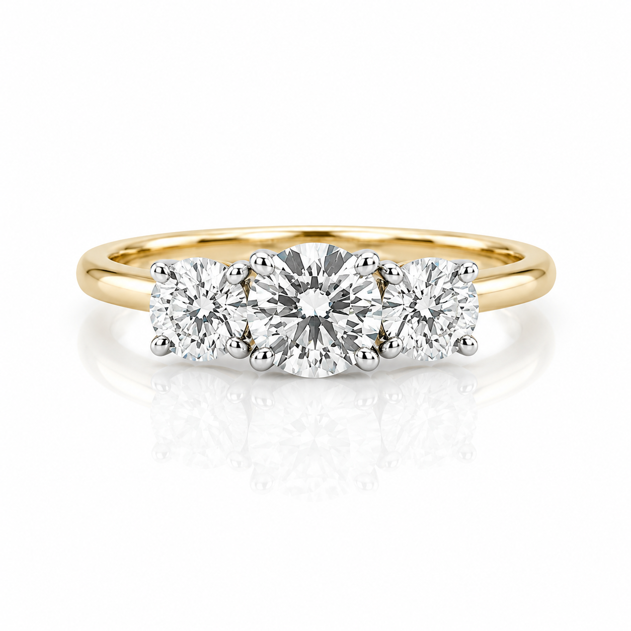 Lab Diamond 18kt Brilliant Cut Three Stone Engagement Ring