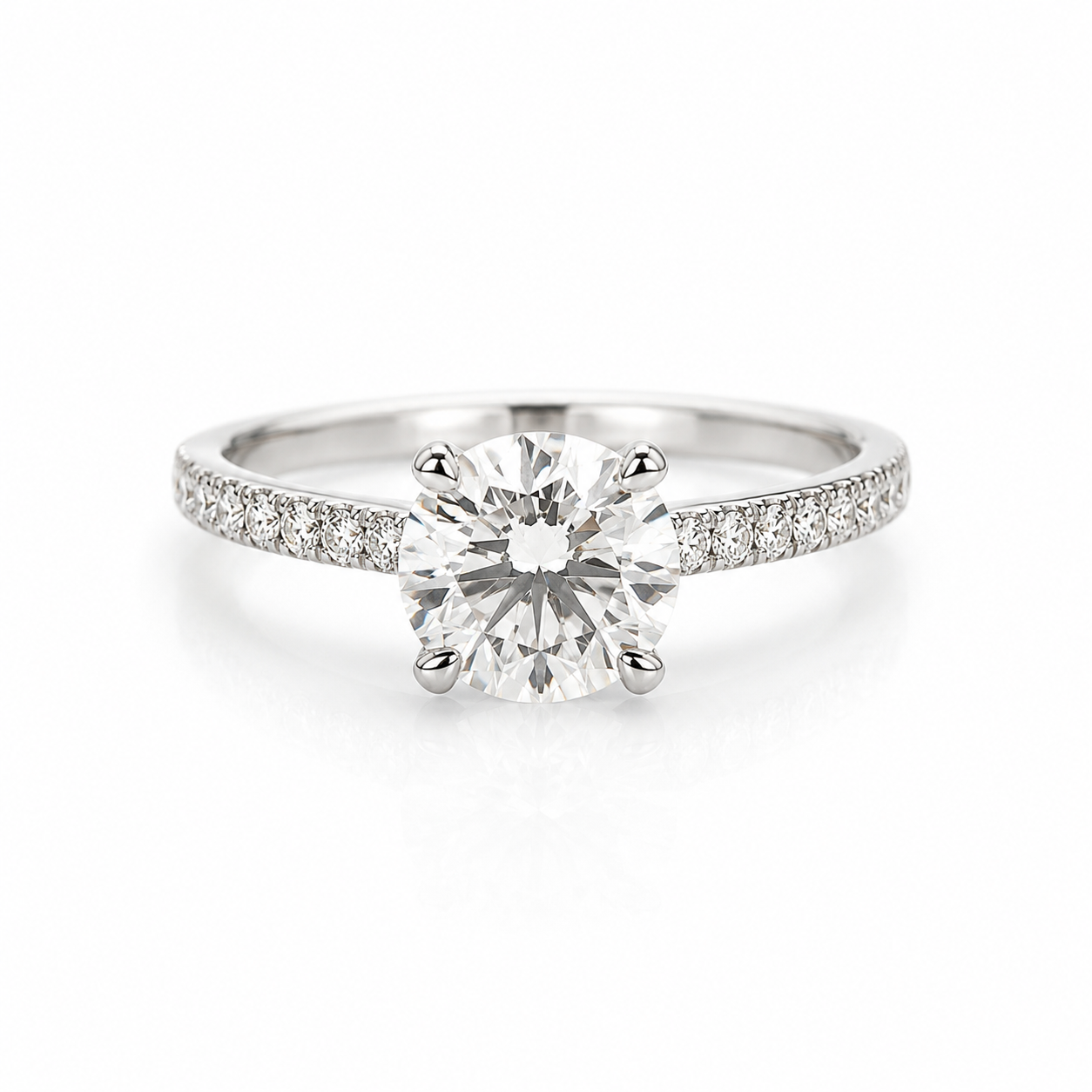 Lab Diamond Platinum Brilliant Cut Solitaire Engagement Ring