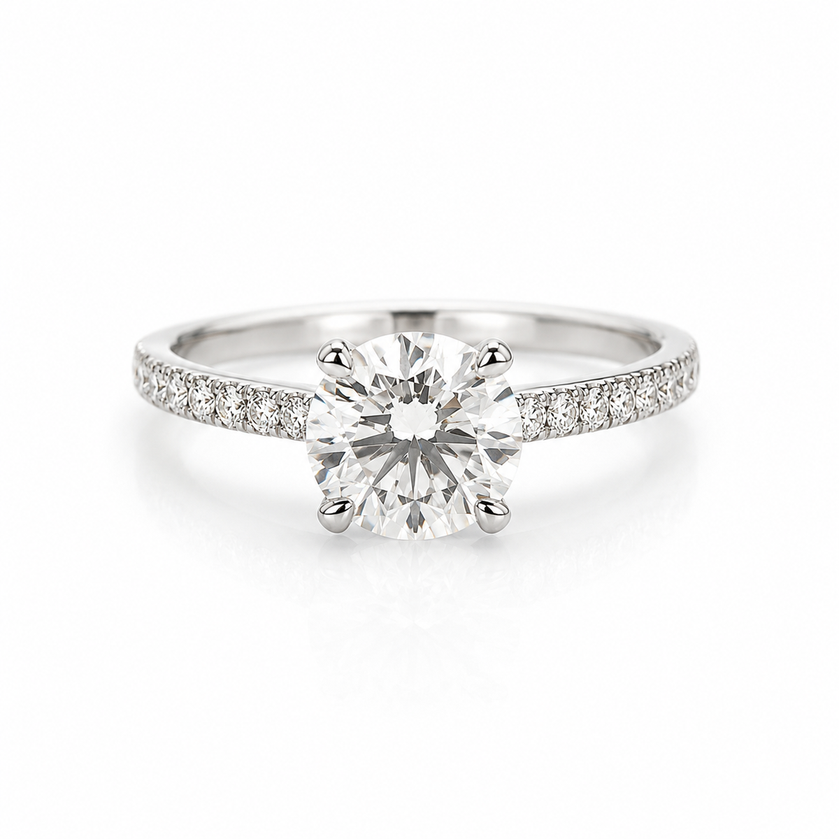 Lab Diamond Platinum Brilliant Cut Solitaire Engagement Ring