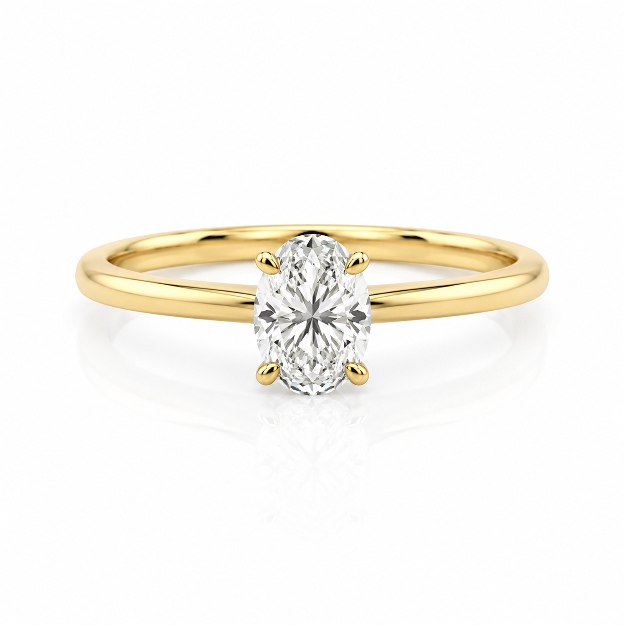 Lab Diamond 18kt Oval Solitaire Engagement Ring 1.15ct