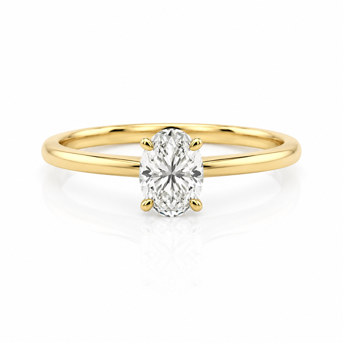 Lab Diamond 18kt Oval Solitaire Engagement Ring 1.15ct