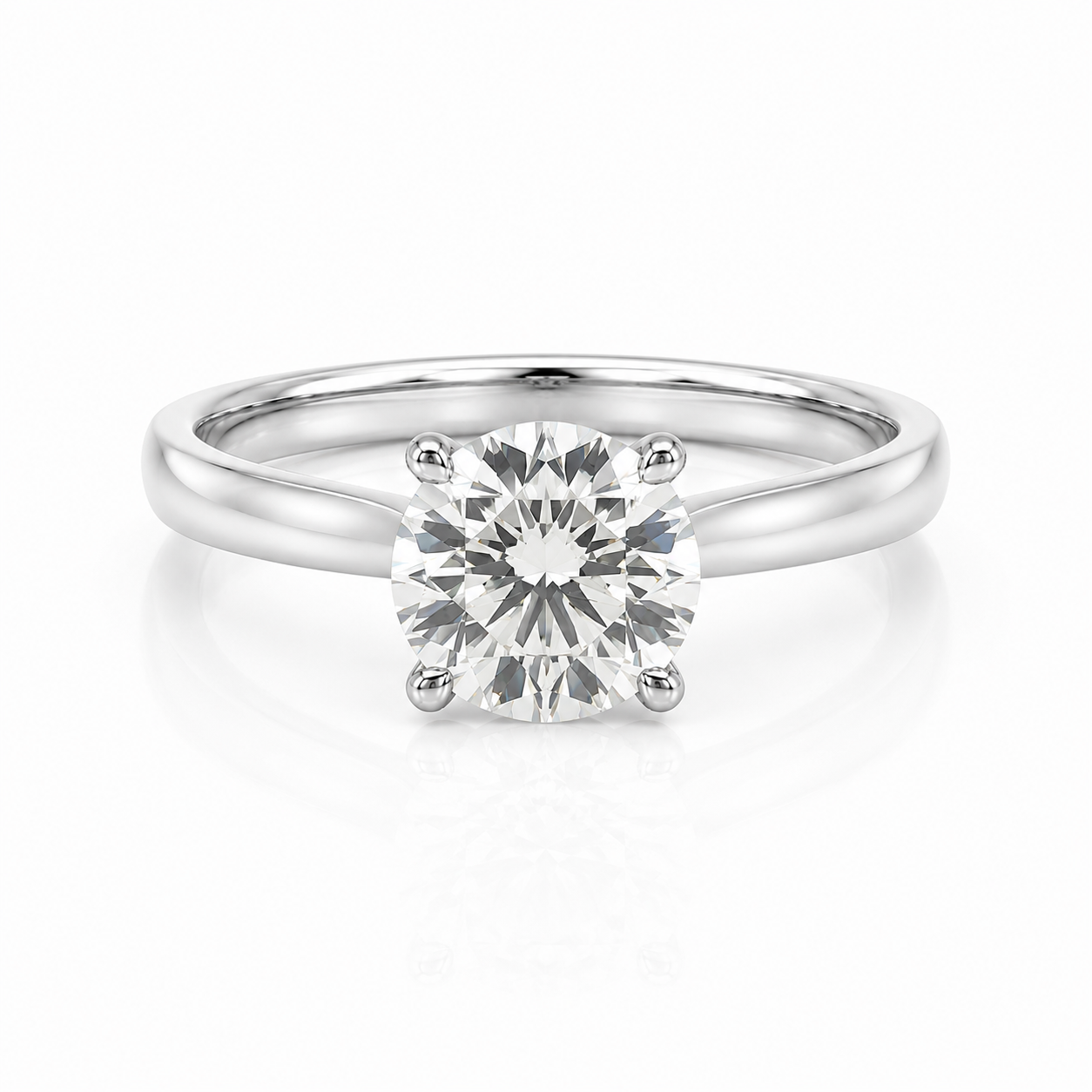Lab Diamond Platinum Solitaire Engagement Ring 3ct