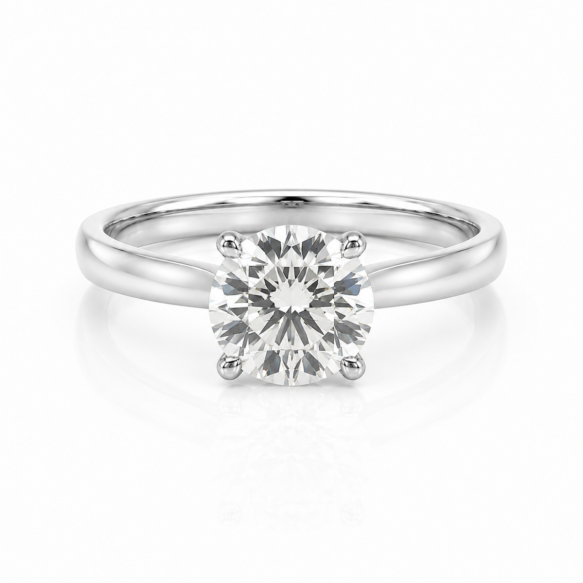 Lab Diamond Platinum Solitaire Engagement Ring 3ct