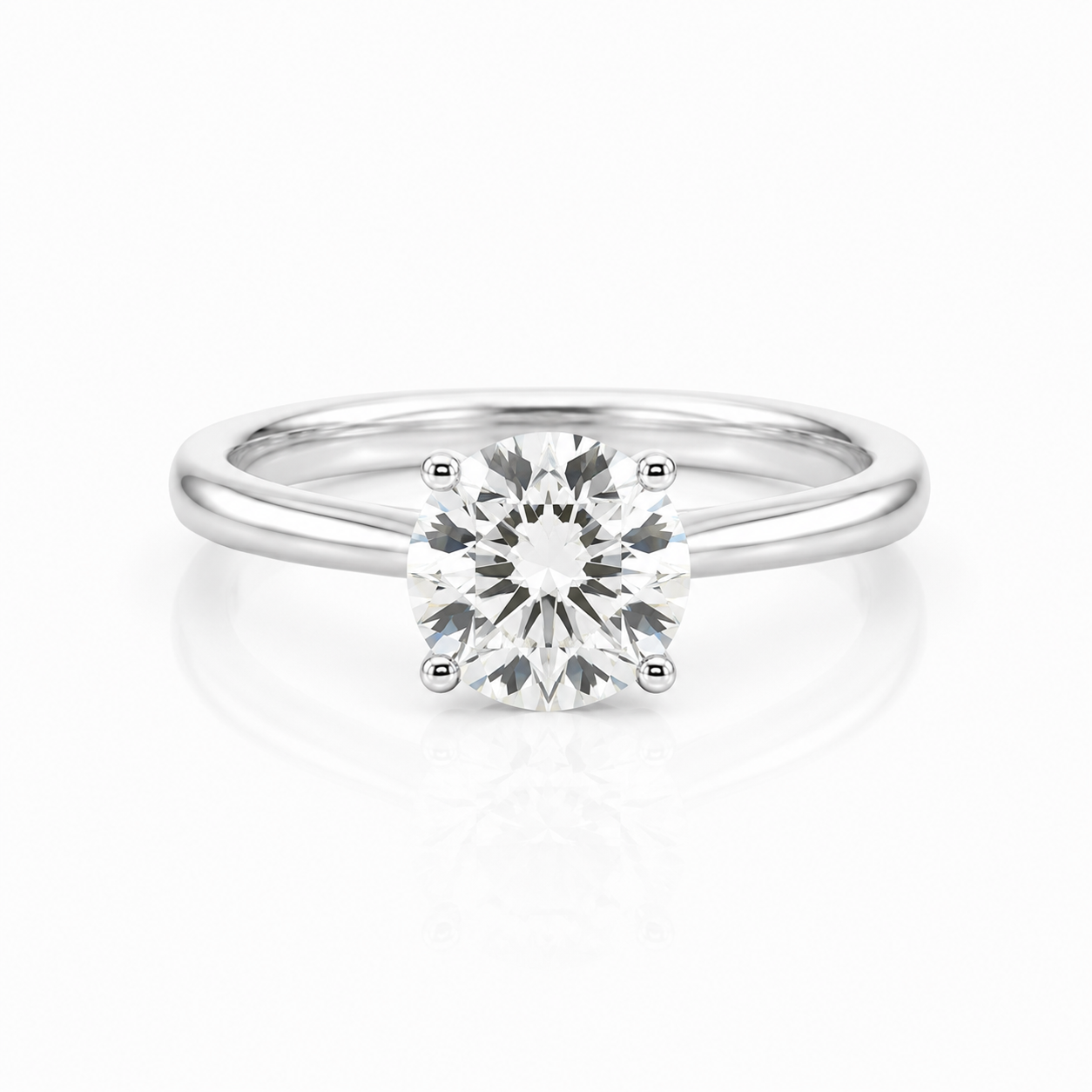 Lab Diamond Platinum Solitaire Engagement Ring 2ct