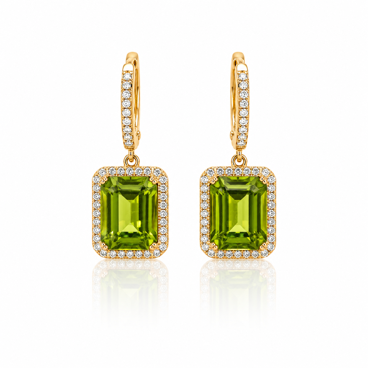 18kt Peridot and Diamond Earrings