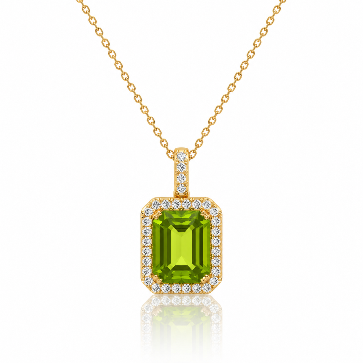 18kt Peridot and Diamond Pendant