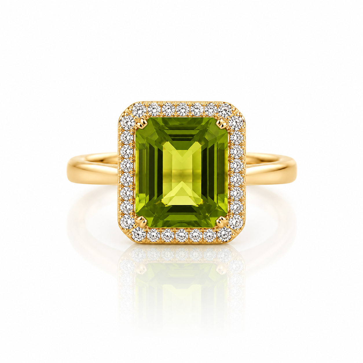 18kt Peridot and Diamond Dress Ring